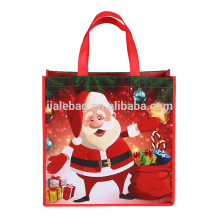 Hermoso regalo personalizado de impresión de Navidad llevó bolsas de compras